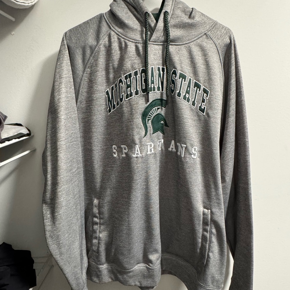 Gray Michigan State Spartans Hoodie